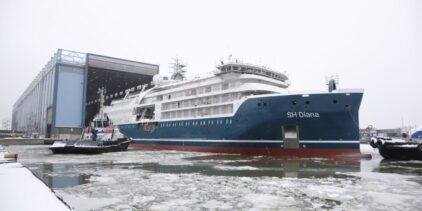 SH Diana floated out of dry dock in Helsinki Shipyard and on schedule for spring maiden season